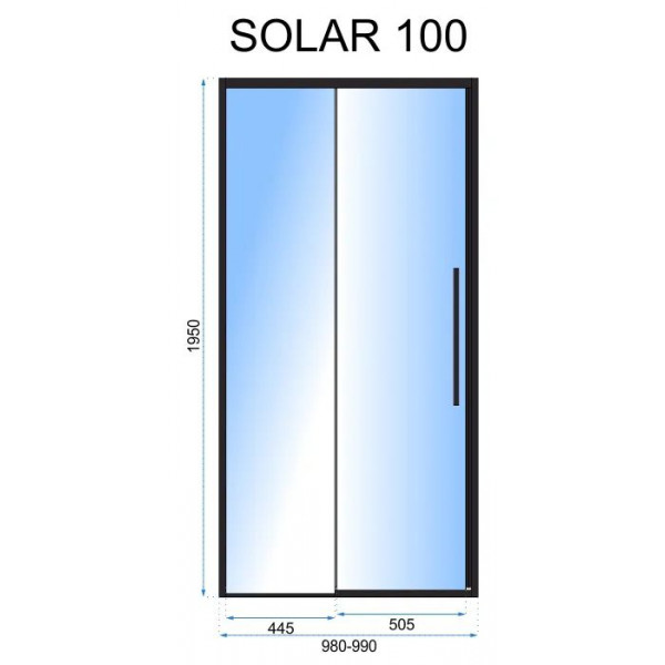 Душові двері REA SOLAR 100 GOLD