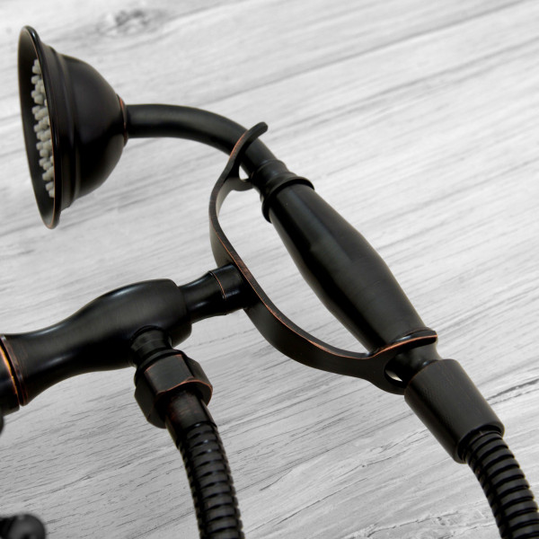 Змішувач для ванни та душу REA RETRO OLD BLACK чорний настінний з виливом