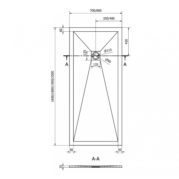 Душовий піддон MEXEN STONE+ 200x80 ANTHRACITE