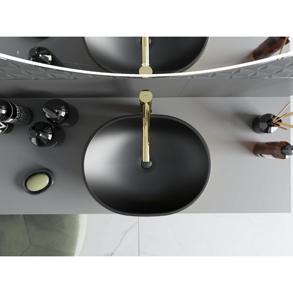 Умивальник (раковина) MEXEN VIKI BRUSHED GOLD BLACK MATT накладний