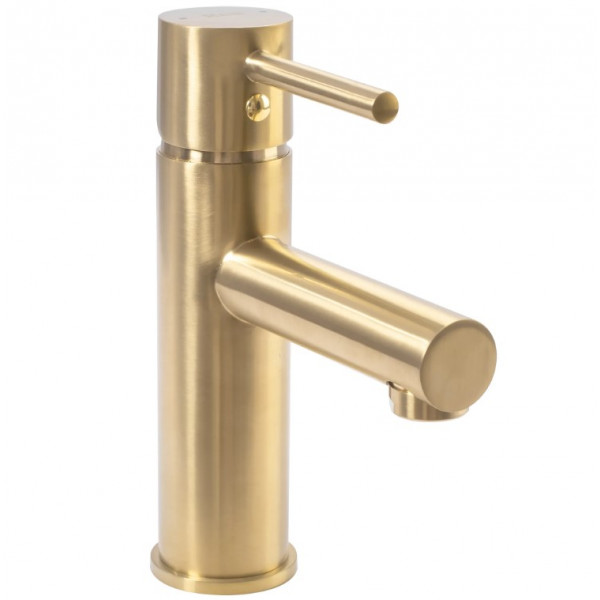 Змішувач для раковини (умивальника) REA TESS BRUSHED GOLD золотий матовий низький