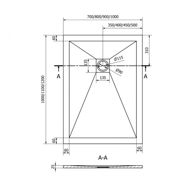 Душовий піддон MEXEN STONE+ 120x80 GREY