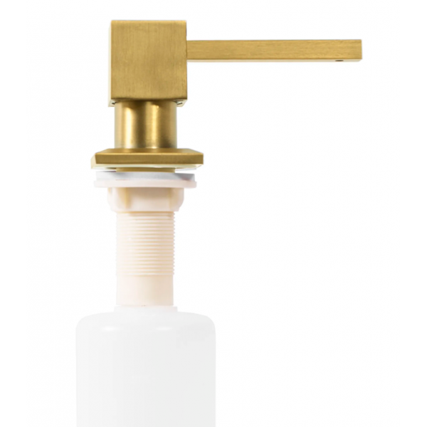 Врізний дозатор для рідини REA BRUSHED GOLD 330мл. квадратний *