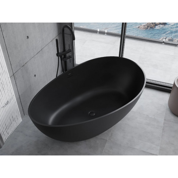 Ванна окрема MEXEN PARMA 160х95 BLACK MATT з штучного каменю