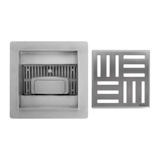 Трап для душу REA CROSS 12x12 NICKIEL BRUSHED