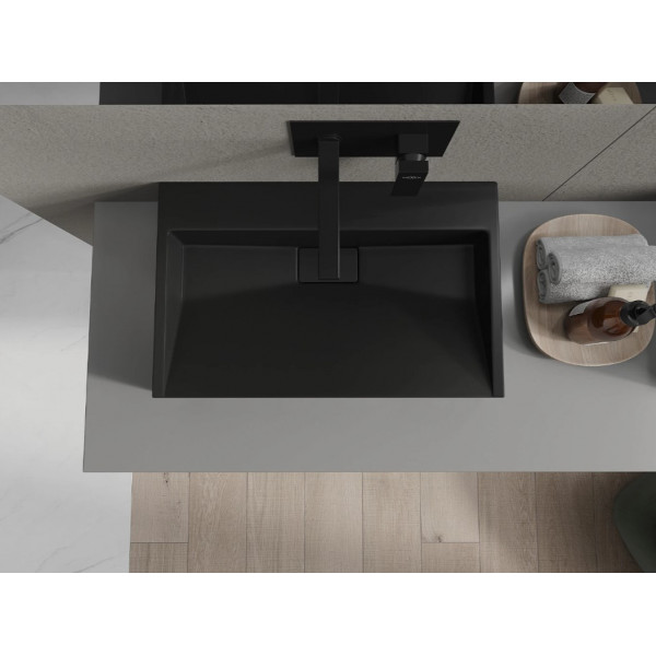 Умивальник (раковина) MEXEN AVA 60 BLACK MATT B/O накладний підвісний *