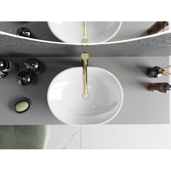 Умивальник (раковина) MEXEN VIKI BRUSHED GOLD WHITE накладний
