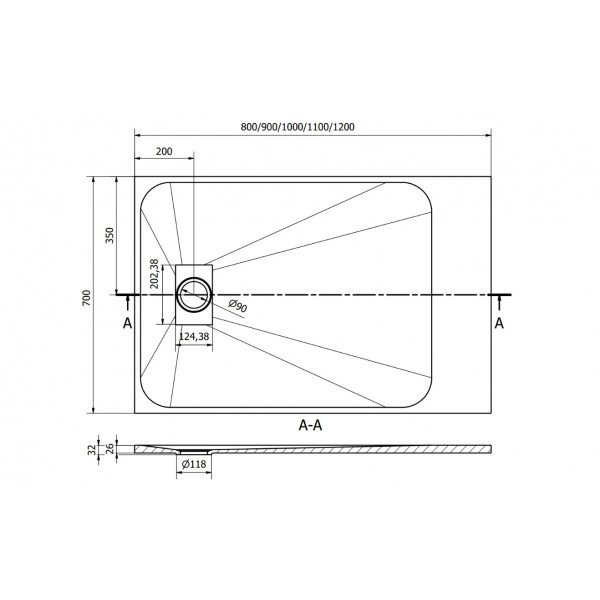 Душовий піддон MEXEN HUGO 130x70 BLACK