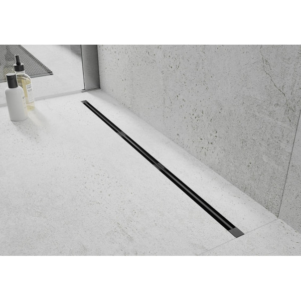 Трап для душу MEXEN FLAT 120 SUPER SLIM BLACK 360 ° чорний