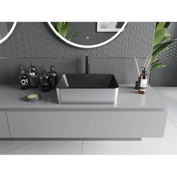 Умивальник (раковина) MEXEN CATIA SILVER BLACK MATT накладний