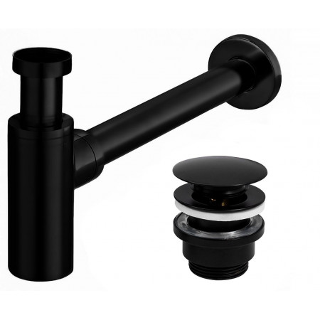 Сифон для раковини REA BLACK універсальний + CLICK-CLACK