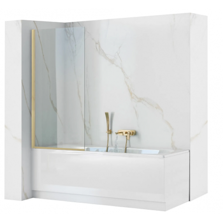 Шторка для ванни REA ELEGANT 80 BRUSHED GOLD постійна