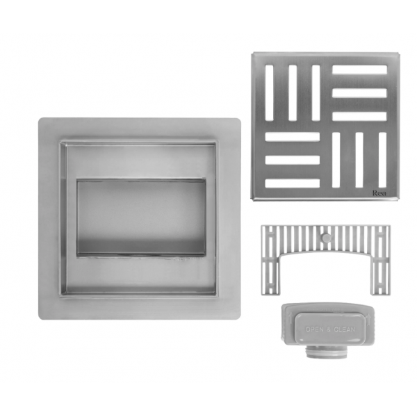 Трап для душу REA CROSS 15x15 NICKIEL BRUSHED