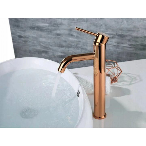 Змішувач для раковини (умивальника) REA LUNGO ROSE GOLD золото рожеве