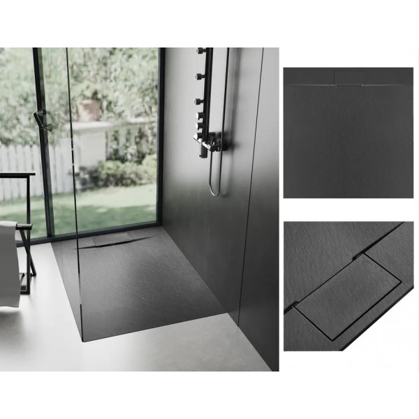 Душовий піддон REA BAZALT 90x90 BLACK