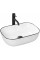 Умивальник (раковина) REA MARBEL WHITE BLACK EDGE накладний *