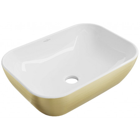 Умивальник (раковина) MEXEN RITA BRUSHED GOLD WHITE накладний