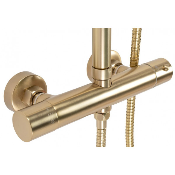 Душовий гарнітур REA PAROT BRUSHED GOLD матове золото з термостатом