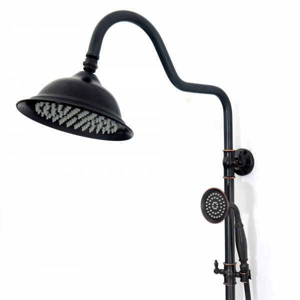 Душовий гарнітур REA RETRO OLD BLACK чорний з виливом