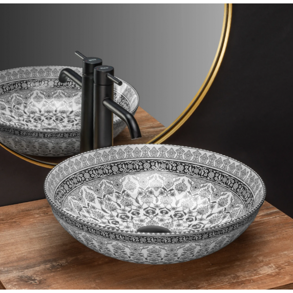 Умивальник (раковина) REA ARTE DARK GREY сірий накладний