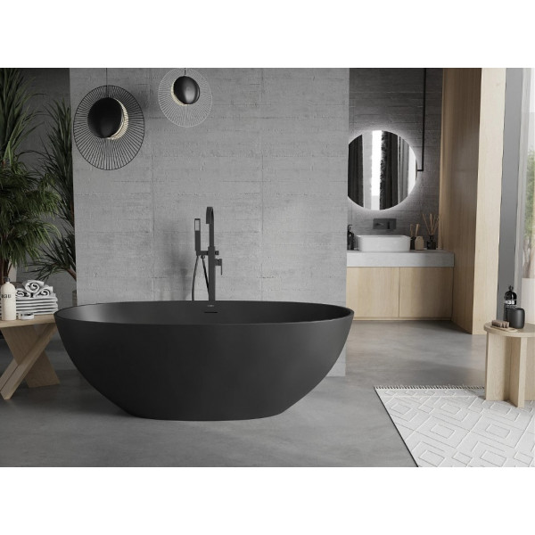 Ванна окрема MEXEN BARI 165х75 BLACK MATT з штучного каменю