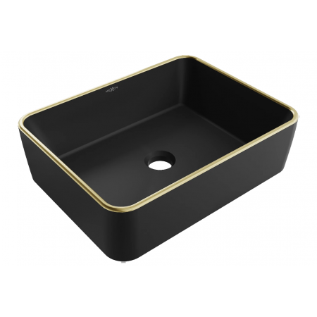 Умивальник (раковина) MEXEN CATIA BLACK MATT GOLD EDGE накладний