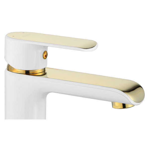 Змішувач для раковини (умивальника) REA BLOOM WHITE GOLD низький