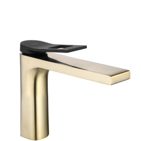 Змішувач для раковини (умивальника) REA SOUL BRUSHED GOLD золотий матовий низький