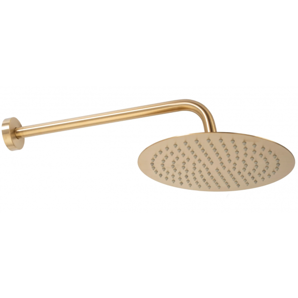 Душова система REA LUNGO BRUSHED GOLD з виливом + BOX прихованого монтажу