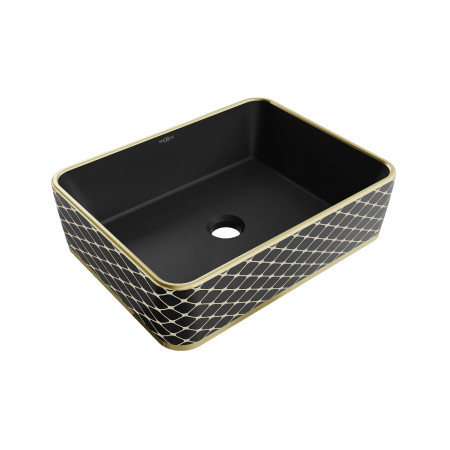 Умивальник (раковина) MEXEN CATIA BLACK MATT DIAMOND GOLD накладний