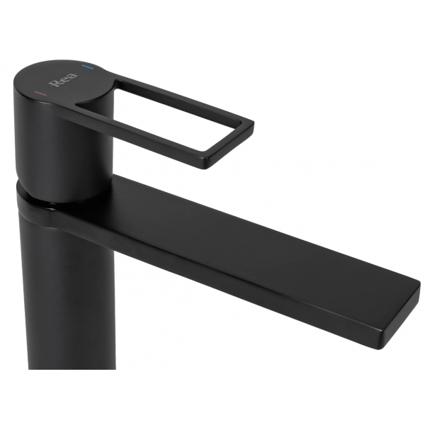 Змішувач для раковини (умивальника) REA FLIP BLACK чорний низький