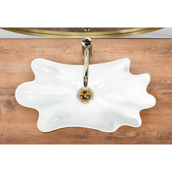 Умивальник (раковина) REA INFINITY GOLD WHITE накладний