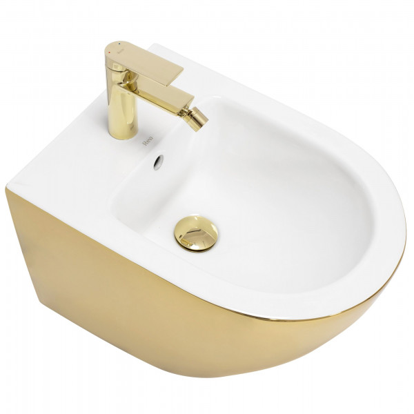 Підвісне біде REA CARLO MINI GOLD WHITE