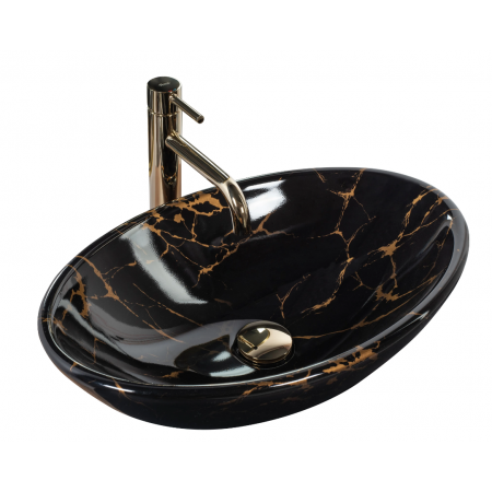 Умивальник (раковина) REA PAMELA BLACK MARBLE SHINY накладний