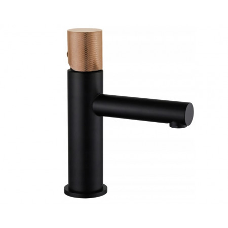Змішувач для раковини (умивальника) MEXEN ELBA ONE BLACK ROSE GOLD низький