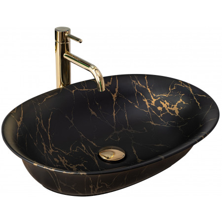 Умивальник (раковина) REA ROMA BLACK MARBLE MATТ накладний *