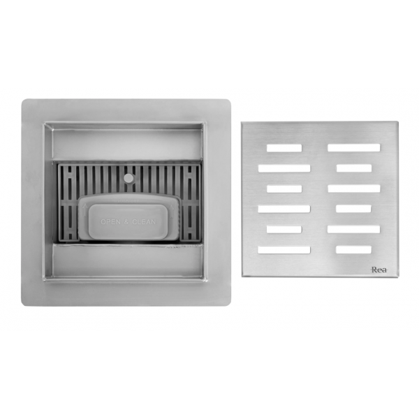 Трап для душу REA LINE 12x12 NICKIEL BRUSHED
