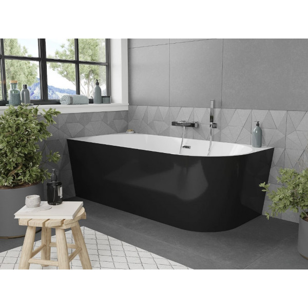 Ванна кутова MEXEN MIA 170x80 BLACK WHITE акрилова ліва