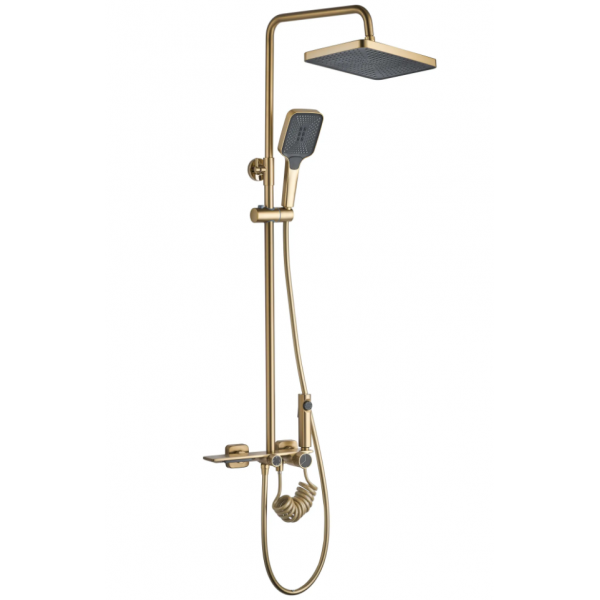 Душовий гарнітур REA HELIX BRUSHED GOLD матове золото з виливом