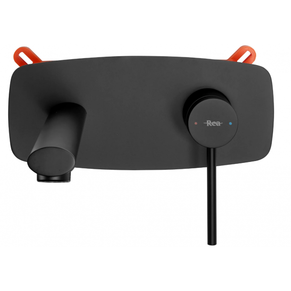 Змішувач для раковини (умивальника) REA OVAL BLACK + BOX прихованого монтажу