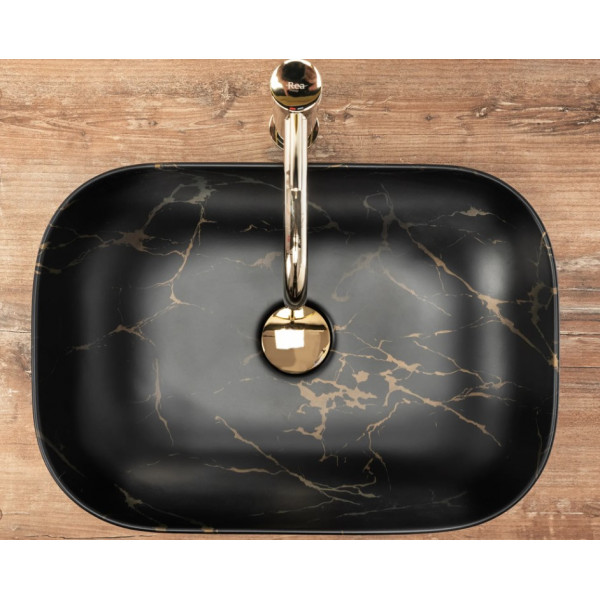 Умивальник (раковина) REA BELINDA BLACK MARBLE MATТ накладний
