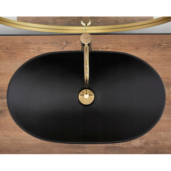 Умивальник (раковина) REA ROYAL 60 BLACK MATТ чорний накладний