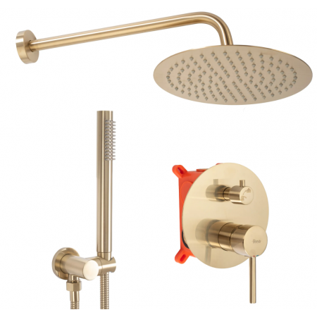 Душова система REA LUNGO BRUSHED GOLD + BOX прихованого монтажу