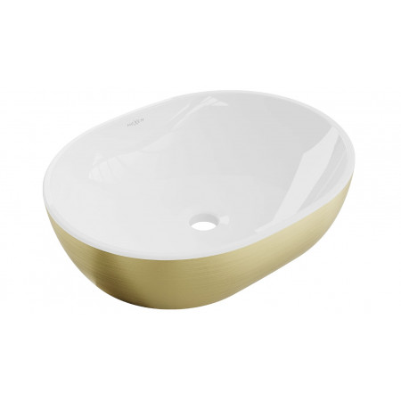Умивальник (раковина) MEXEN VIKI BRUSHED GOLD WHITE накладний