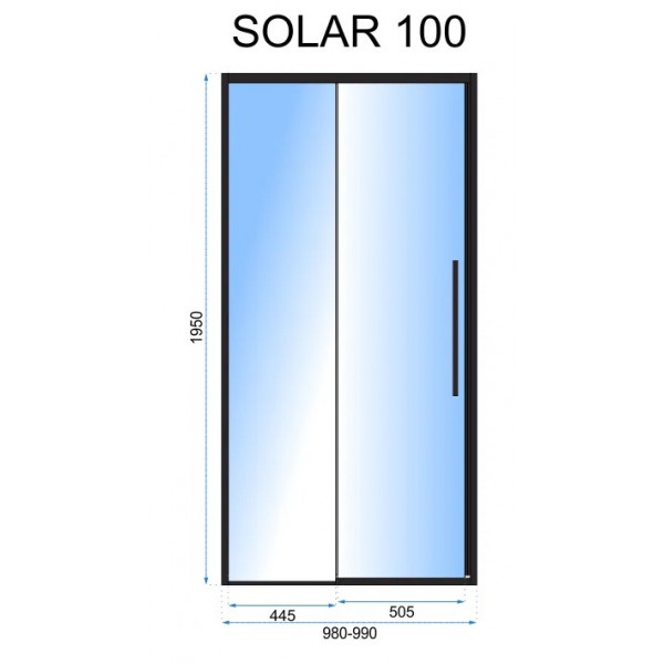 Душові двері REA SOLAR 100 BLACK