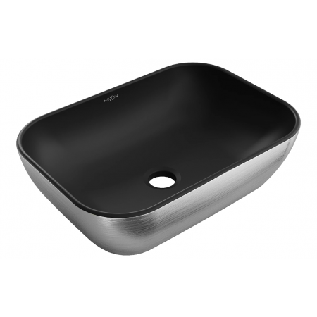 Умивальник (раковина) MEXEN RITA SILVER BRUSHED BLACK MATT накладний