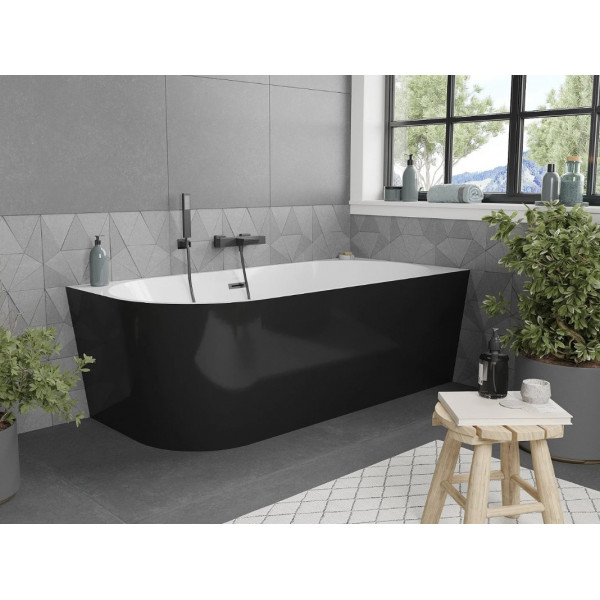 Ванна кутова MEXEN MIA 170x80 BLACK WHITE-B акрилова права