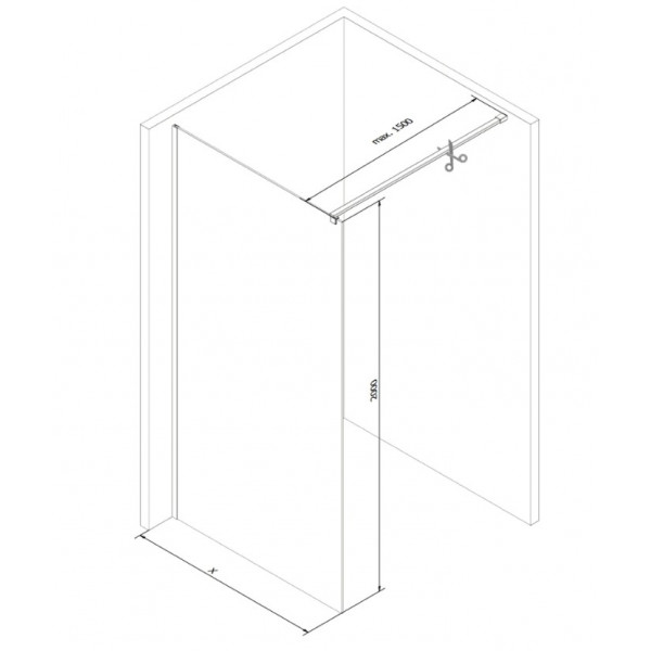 Душова стінка MEXEN KIOTO 140 MIRROR BLACK