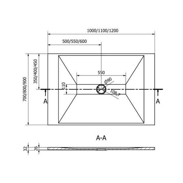 Душовий піддон MEXEN TORO 140x80 BLACK