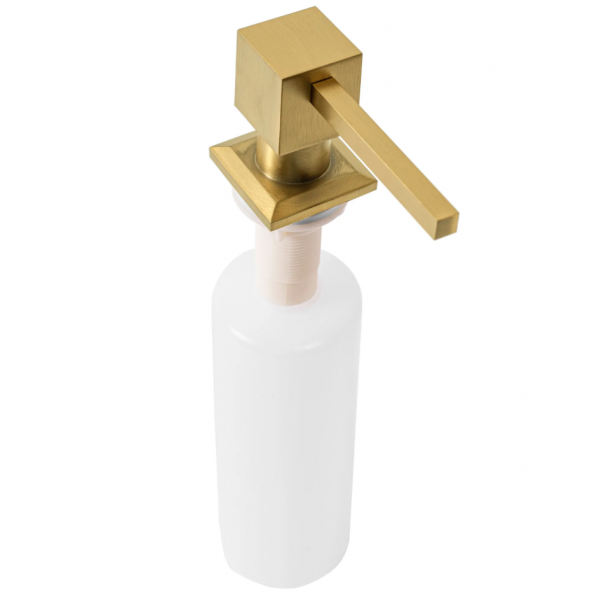 Врізний дозатор для рідини REA BRUSHED GOLD 330мл. квадратний *